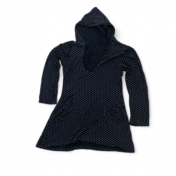 Tops - Black Polka Dot Hooded Top